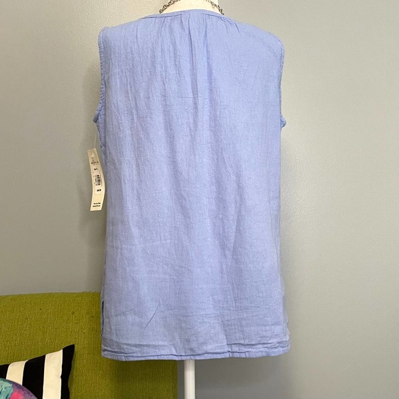 Maya Jones Blue Cotton Relaxed Fit Tank Top NEW Small - Picture 5 of 5